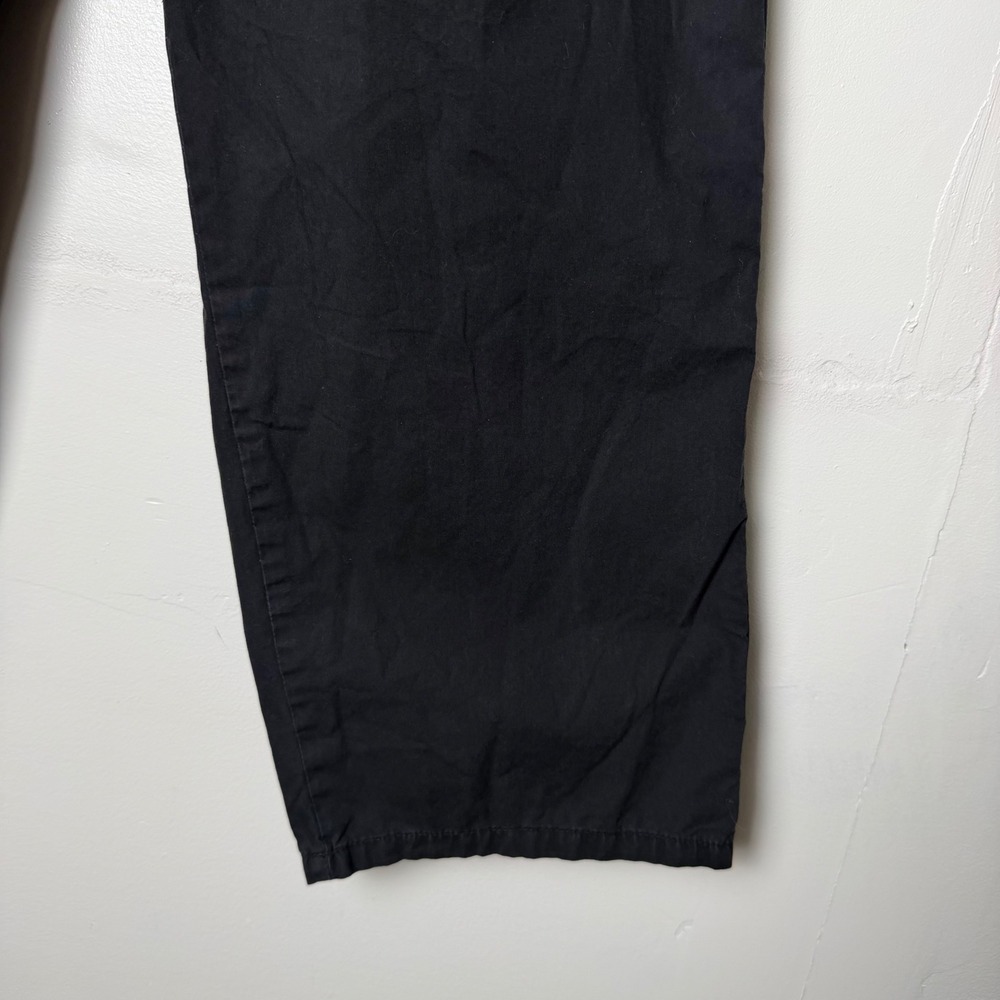 Faded Glory Baggy Cropped Black Lace Up Front Y2K Grunge Cotton Pants Size 4 - Picture 3 of 8